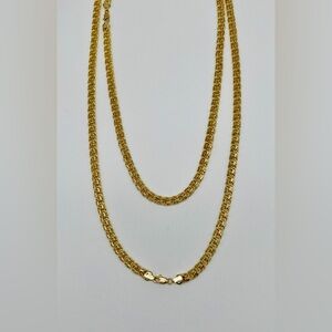 BISMARK Yellow Gold plated 14k Chain Necklaces  24” With crystal cross